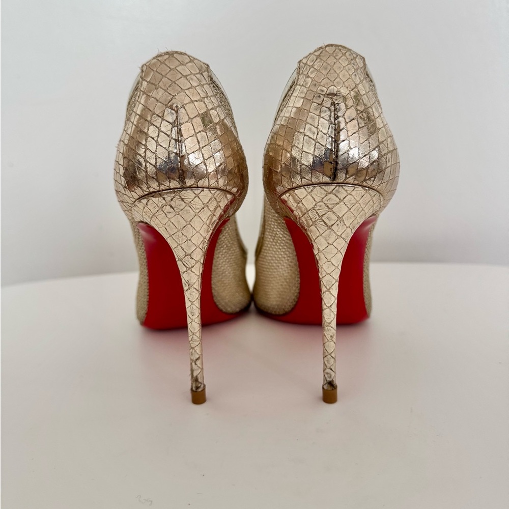 Christian Louboutin Gold Mesh Pumps - Picture 2 of 6